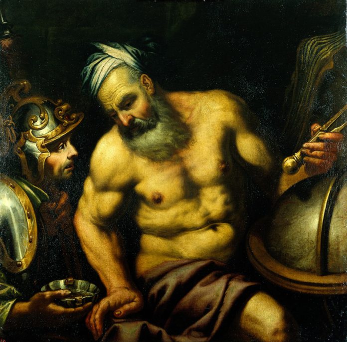 L0019669 Aristotle refusing the hemlock (?). Oil painting by a painte