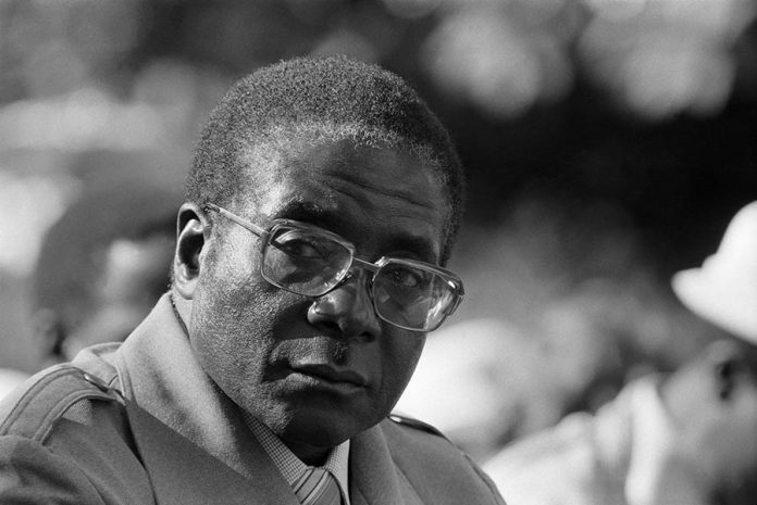Robert Mugabe at a religious service in Paris, Zimbabwe on April 20, 1980.