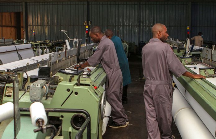 Workers are seen at the the Utexrwa garment factory in Kigali